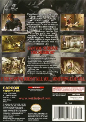 Resident Evil 2 box cover back